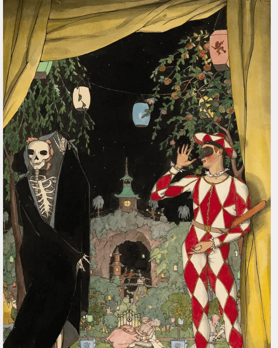 Арлекин и смерть Сомов